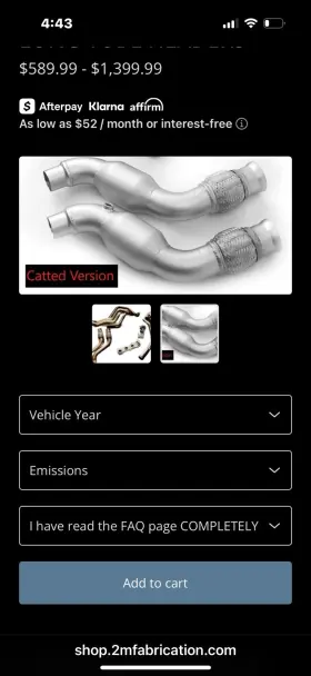 Xfm78 2m Fabercation 18 To 23 S 550 Mustang Catted Mid Pipes 200