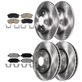 10ae1200243 Aeflox Front And Rear Disc Rotors Ceramic Brake Pads Kit For Nissan Altima 2002-2006