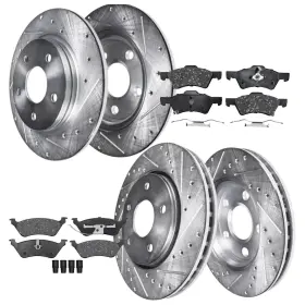 10ae1900195 Aeflox Front Rear Drilled Rotors Brake Pads For Caravan Town And Country Grand