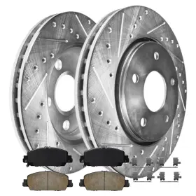 4ae42434 Aeflox Front Drilled And Slotted Rotors Ceramic Brake Pads For Honda Accord 2013-2023