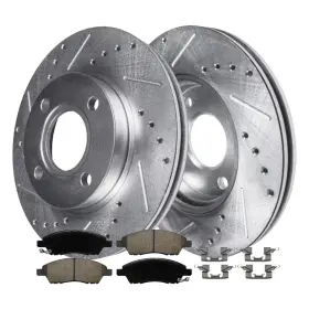 4ae53039 Aeflox Front Drilled Brake Rotors Ceramic Pad For Versa And Note 2012-2019