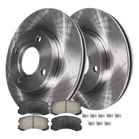 6ae1200062 Aeflox 4-lug Front Brake Rotors Ceramic Pads Kit For Mitsubishi Lancer 2002-2007