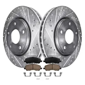6ae1201220v2 Aeflox Front Drilled Rotors Brake Pad For Mitsubishi Lancer And Dodge Caliber 07-2017