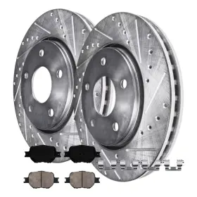 6ae190007 Aeflox Front Drilled Slotted Rotors Brake Pads For Scion Tc And Toyota Celica 2000-10