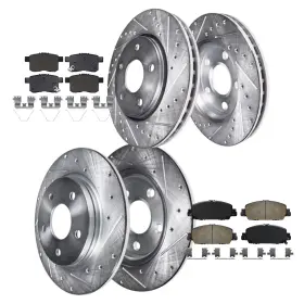 8ae42436 Aeflox 11.54 Inch Front 11.10 Rear Drilled Rotors Brake Pads For Honda Accord 2013-2017