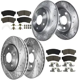 Ae-10ae1201618 Aeflox Front And Rear Drilled Rotors Brake Pads For Ford Fusion Mazda 6 Mercury Milan