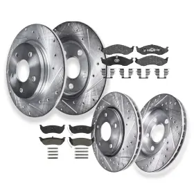 Ae-10ae1900462 Aeflox For 2003 - 2006 Jeep Wrangler Tj Front Rear Drilled Rotors Ceramic Brake Pads