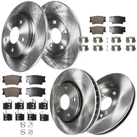 Ae-10ae2000044 Aeflox 11.65 Inch Front And 11.06 Rear Disc Rotors Brake Pads For 2006 - 2018 Toyota Rav4