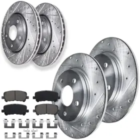 Ae-10ae2200222-da Aeflox 330mm And 334mm Front Rear Rotors Ceramic Brake Pads For Honda Pilot Acura Mdx Zdx