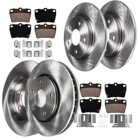 Ae-10ae2700009 Aeflox Front And Rear Disc Brake Rotors Ceramic Pads Kit For 2004 2005 Toyota Rav4