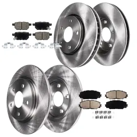 Ae-31440 Aeflox Front Rear Disc Rotors Ceramic Brake Pads Kit For 2008 - 2015 Scion Xb