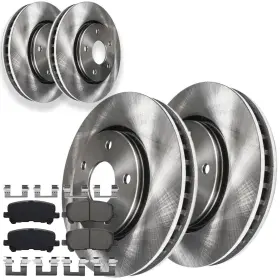 Ae-31468 Aeflox 330mm Front And 334mm Rear Disc Rotors Brake Pads For Honda Pilot Acura Mdx Zdx