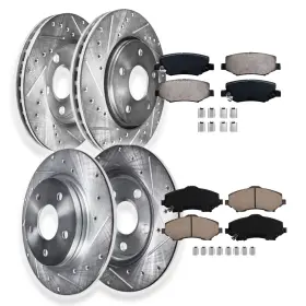 Ae-53042 Aeflox Front And Rear Brake Rotors Pads For 2008 - 2011 Jeep Liberty Dodge Nitro
