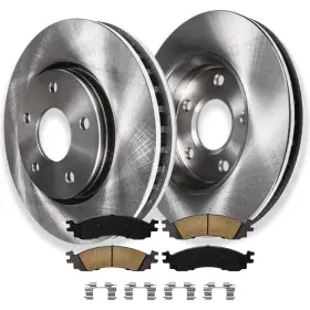 Ae-54143bk Aeflox Front Disc Rotors And Ceramic Brake Pads For 2006 - 2010 Ford Explorer Mountaineer
