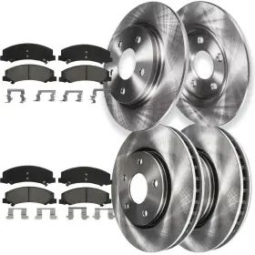 Ae-55126 Aeflox Front And Rear Disc Rotors Ceramic Brake Pads For 2011 2012 2013 Chevy Impala
