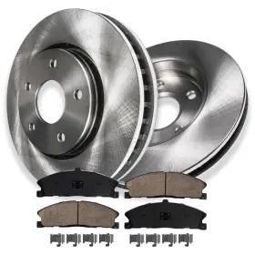 Ae-6ae1200746 Aeflox Front Disc Rotors And Ceramic Brake Pads Kit For Ford Explorer Taurus Flex Mks Mkt