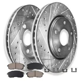 Ae-6ae1500217 Aeflox Front Drilled And Slotted Disc Brake Rotors Pads For 03 - 05 Infiniti G35 350z