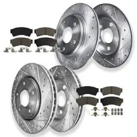 Ae-91006606 Aeflox Front And Rear Drilled Slotted Brake Rotors Pads For Fusion Mkz Mazda 6