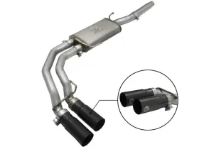 49-43079-b Afe Fits Rebel Exhausts Cat-back Ss Ford F-150 04-08 V8 4.6/5.4l With Black Tips