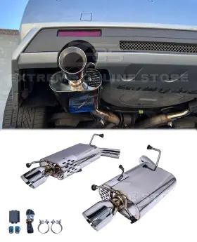 B-ext-md023-2 Aftermarket Products Muffler Axle Back 4.25 Inch Exhaust With Valve Control For 09-15 Cadillac Cts-v Sedan