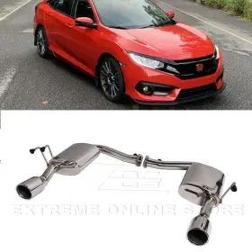T-ext-md066 Aftermarket Products 4 Inch Dual Tips Muffler Exhaust For 16-21 Honda Civic 1.5t Axle Back T-304 New