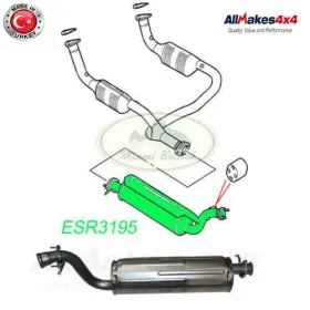 Esr3195 Allmakes Land Rover Intermediate Silencer Exhaust Muffler Range P38 95-97 Am