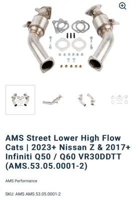 Ams.53.05.0001-2 Ams Street Lower High Flow Cats