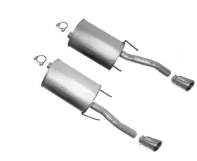 194638 Apm Dual Rear Mufflers With Chrome Tips For 2006-2016 Chevrolet Impala 3.6l 3.9l 5.3