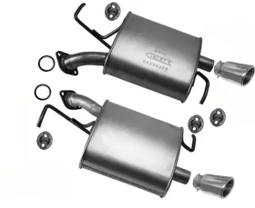 199989 Apm Rear Left And Right Mufflers Chrome Tips Fits Mazda Cx-9 3.7l 3.5l 07-2015