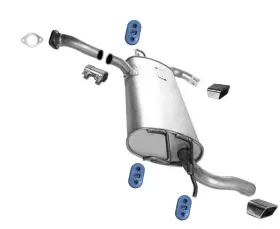 202626 Apm Muffler Assembly With Gasket And Tips Fits Kia Sportage 2005-2010 Front Wheel Drive