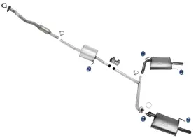 202765 Apm Exhaust System Resonator Dual Mufflers For Honda Accord 2003-2005 2dr Coupe 3.0
