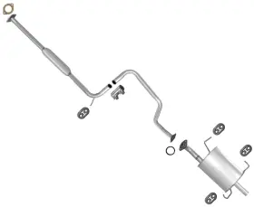 208197 Apm Resonator And Muffler Exhaust System Fits Sentra 1.6l 95-1996 California Emissions
