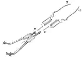 211534 Apm Dual Muffler Exhaust System Tail Pipes Fits Ford Mustang Gt 1987-1993 5.0l