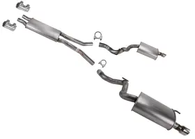 229338 Apm Rear Mufflers Dual Exhaust System Resonator Fits Ford Mustang 2015-2017 3.7l V6