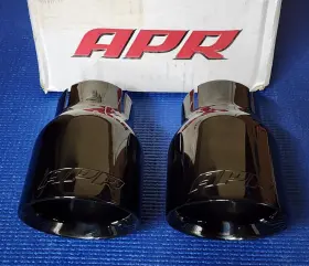 Tpk0008 Apr Double-walled 3.5 Inch Od And 2.5 Id Slash Cut Exhaust Tips Diamond Black