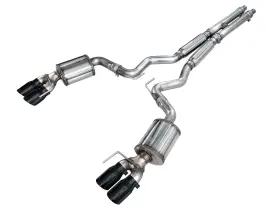 3015-43106 Awe Touring Edition Exhaust For 18-23 S550 Mustang Gt Coupe Black Quad Tips