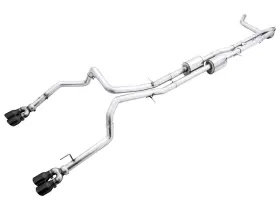 3015-43284 Awe 0fg 3 Inch Dual Exhaust For 19-26 Silverado 1500 6.2 Black Quad Tips