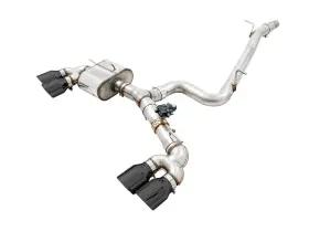 3025-43070 Awe Switchpath Valved Exhaust For 18-19 Golf R Mk7.5 2.0t Black Tips
