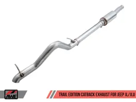 3015-21003 Awe Tuning Trail Edition Cat Back Exhaust For 2018 Jeep Wrangler Jl/jlu 3.6l