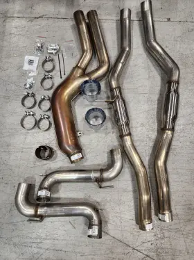 3015-32116 Awe Tuning Resonated Track Edition Exhaust For A90 Supra - 5 Inch Chrome Silver Tips