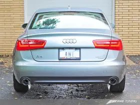 3015-33052 Awe Tuning Touring Edition Exhaust Dual Outlet Diamond Black Tips For Audi C7 A6 3.0t