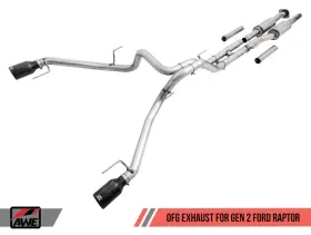 3015-33106 Awe Tuning Fg Performance Exhaust System With Diamond Black Tips For 2017 Ford Raptor
