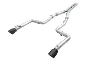 3015-33134 Awe Tuning Track Exhaust For 17-23 Charger 5.7l Rwd With Round Stock Tips-black Tips