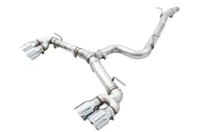 3015-42140 Awe Tuning 3 Inch /2.5 Track Exhaust For 18-19 Golf R 2.0l Awd-4 Chrome Tips