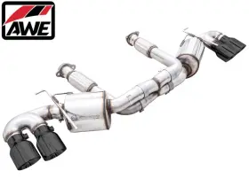 3015-43159 Awe Tuning Touring 3 Inch Axle-back Exhaust 4.5 Black Tips For 20-25 Chevrolet Corvette C8