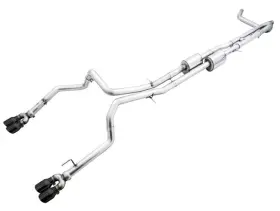 3015-43204 Awe Tuning 0fg Flat Bumper Split Rear Exit Exhaust With Quad Black Tips For Gm 1500 6.2l