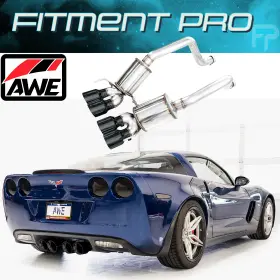 3015-43606 Awe Tuning Touring Axle-back Exhaust Black For 06 C6 Chevrolet Corvette Z06/zr1