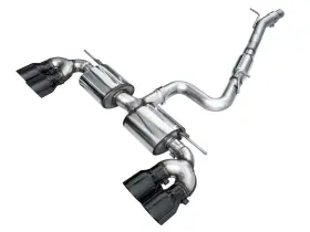 3015-43658 Awe Tuning For Mk8 Volkswagen Golf R 3in Touring Edition Quad Exhaust - Diamond Black