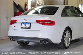 3020-42026 Awe Tuning Track Edition Exhaust Chrome Silver Tips 102mm For Audi B8.5 S4 13-16 3.0t