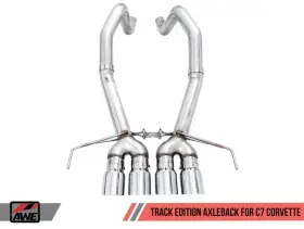 3020-42073 Awe Tuning Track Edition Axle Back Exhaust With Chrome Tips For 14-19 Chevy Corvette C7